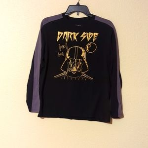 Boy's Star Wars Dark Side Long Sleeve T-shirt. Size XL (18-20). Black/Gr…